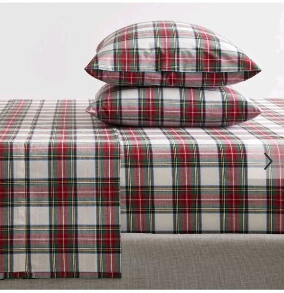 Pottery Barn Other - Pottery Barn Red Stewart Plaid Cotton 2 Standard Pillow Cases